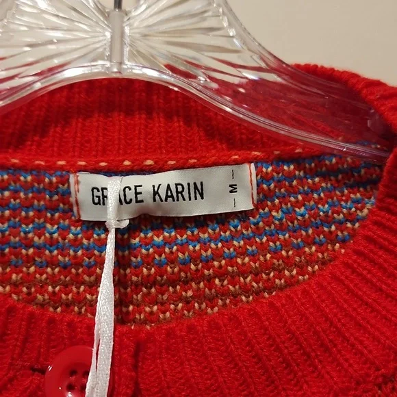 Grace Karin button up cropped cardigan Nwt - Picture 2 of 4